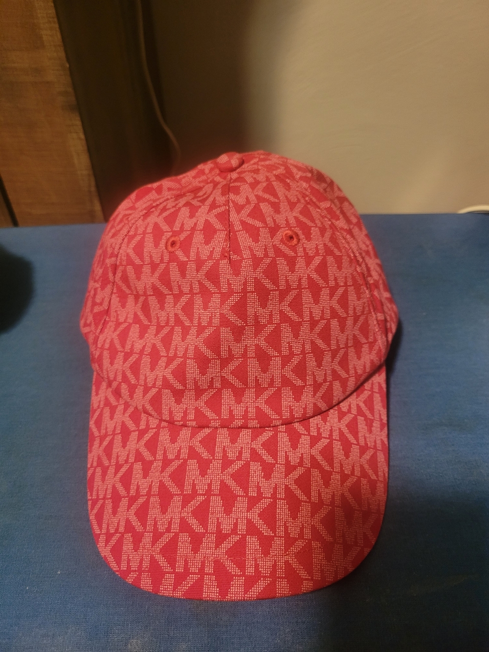 Michael Kors Coral-Pink MK Monogram Cap